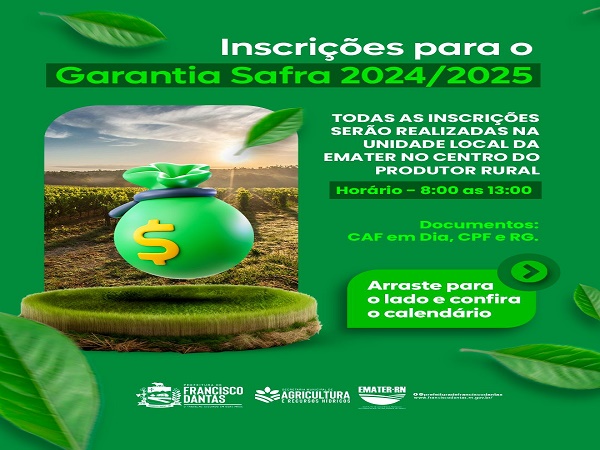 Inscrições Abertas para o Garantia Safra 2024-2025